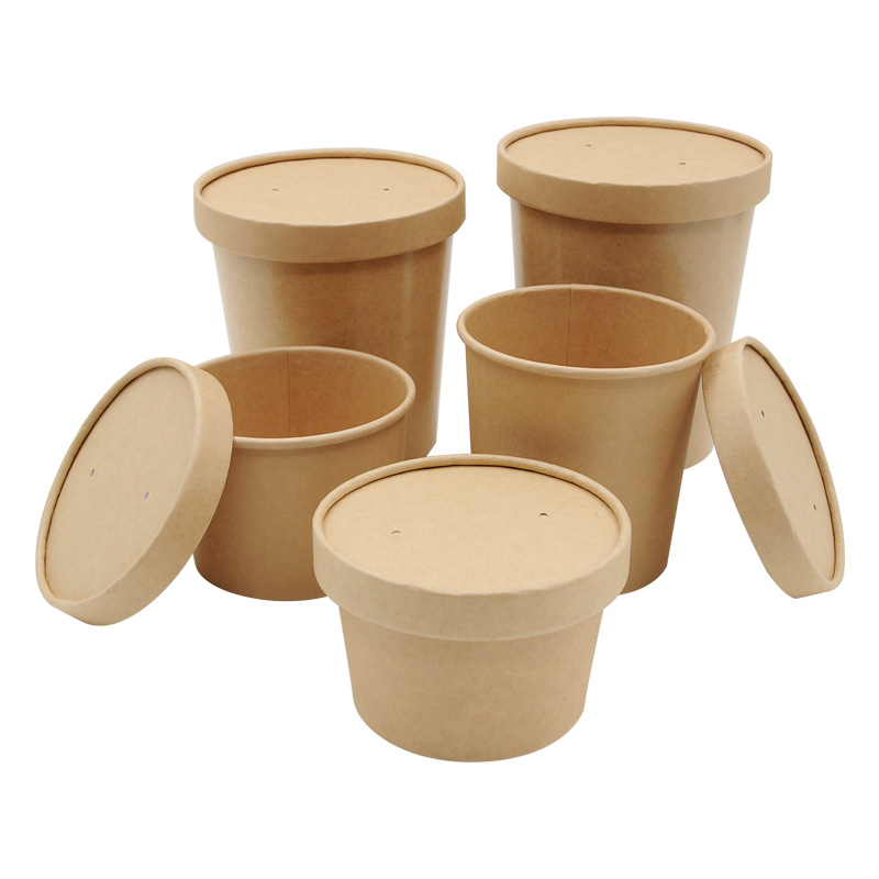 Kraft Paper Soup Container Noodle Soup Bowl